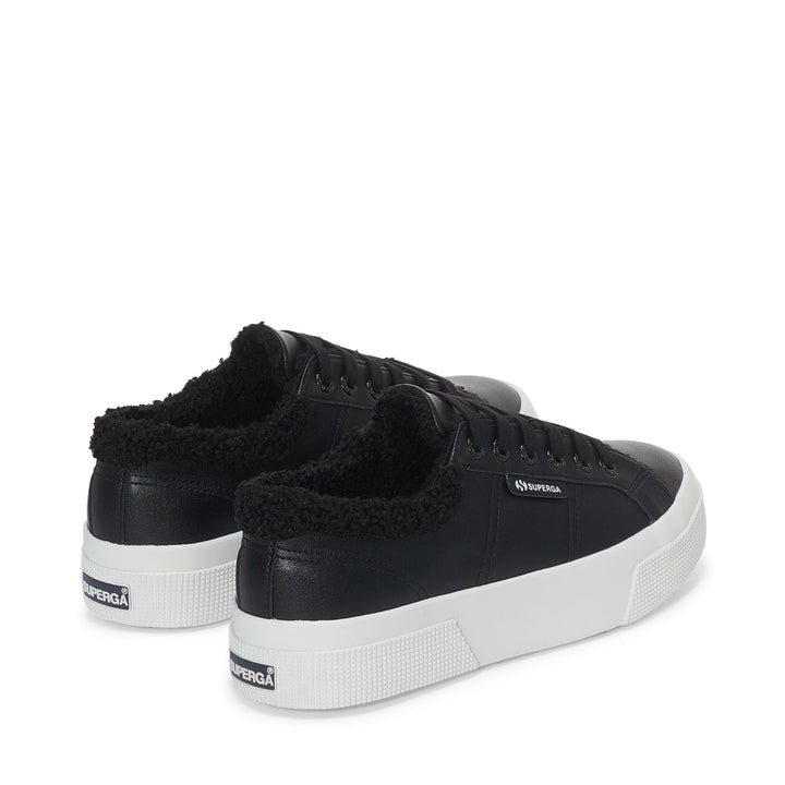 Woman's Black Platform Sneakers with Synthetic Upper 3