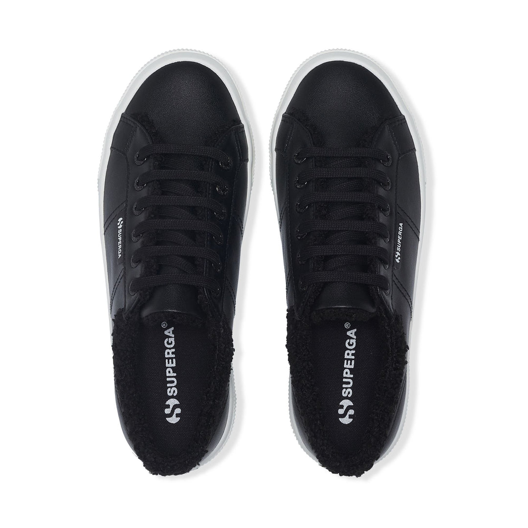 Woman's Black Platform Sneakers with Synthetic Upper main