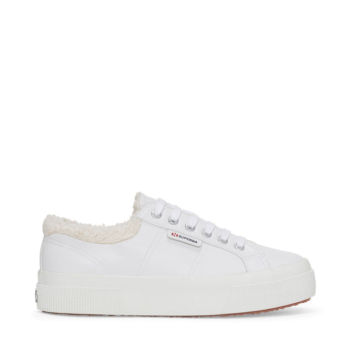 Woman's Platform White Sneakers with Cotton Upper 1