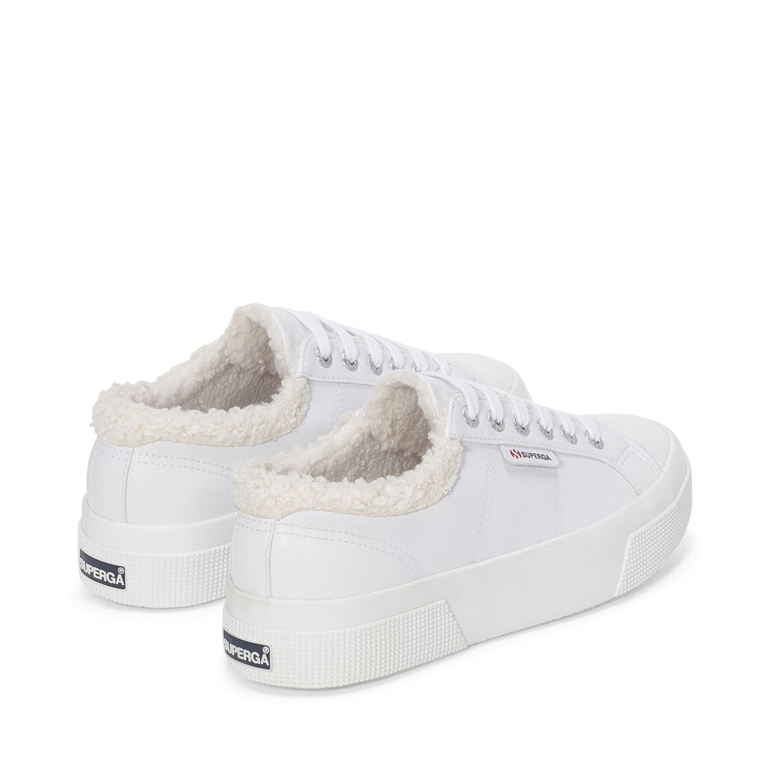 Woman's Platform White Sneakers with Cotton Upper main