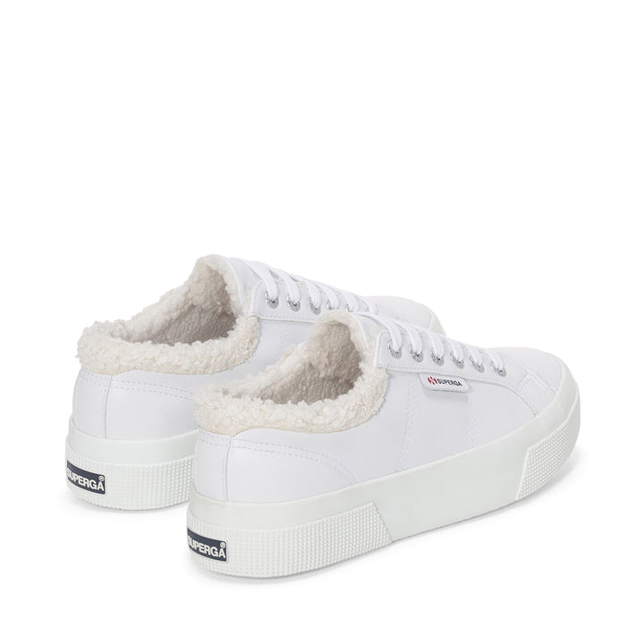 Woman's Platform White Sneakers with Cotton Upper 3