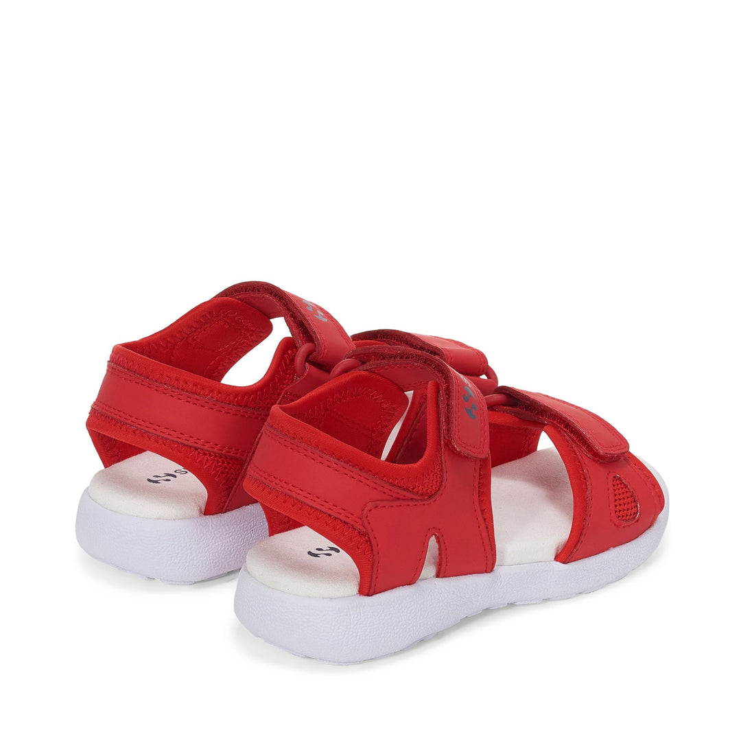 Sandals Kid unisex 3999 KIDS SYNTHETIC MATERIAL Sandal RED-WHITE Dressed Side (jpg Rgb)		