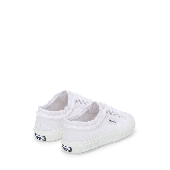 Niedrig geschnittene weiße Mädchen-Sneaker mit Obermaterial aus Jersey 3
