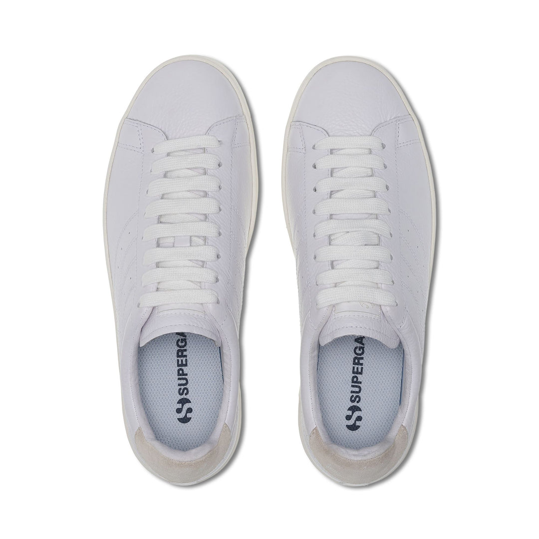 Zapatillas blancas unisex de corte bajo con parte superior de cuero main