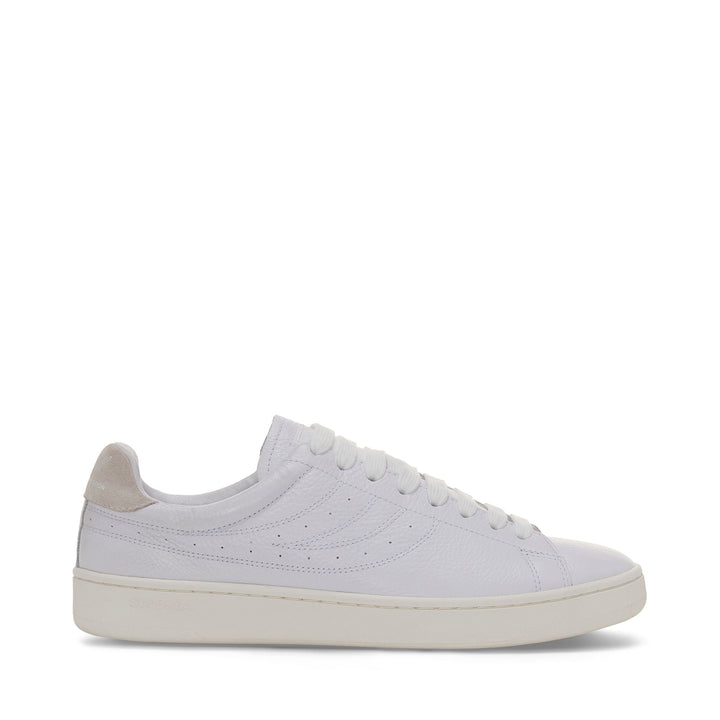 Zapatillas blancas unisex de corte bajo con parte superior de cuero 1