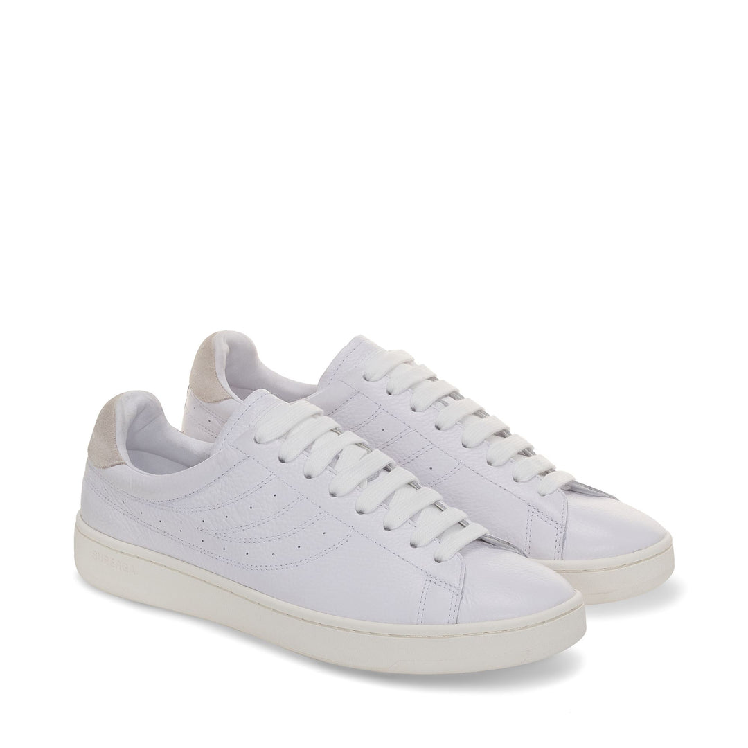 Zapatillas blancas unisex de corte bajo con parte superior de cuero main