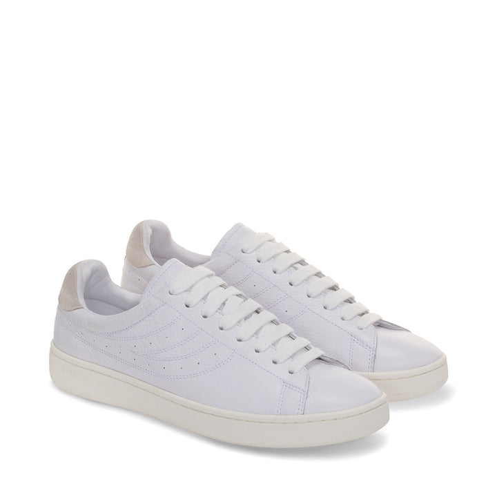 Zapatillas blancas unisex de corte bajo con parte superior de cuero 2