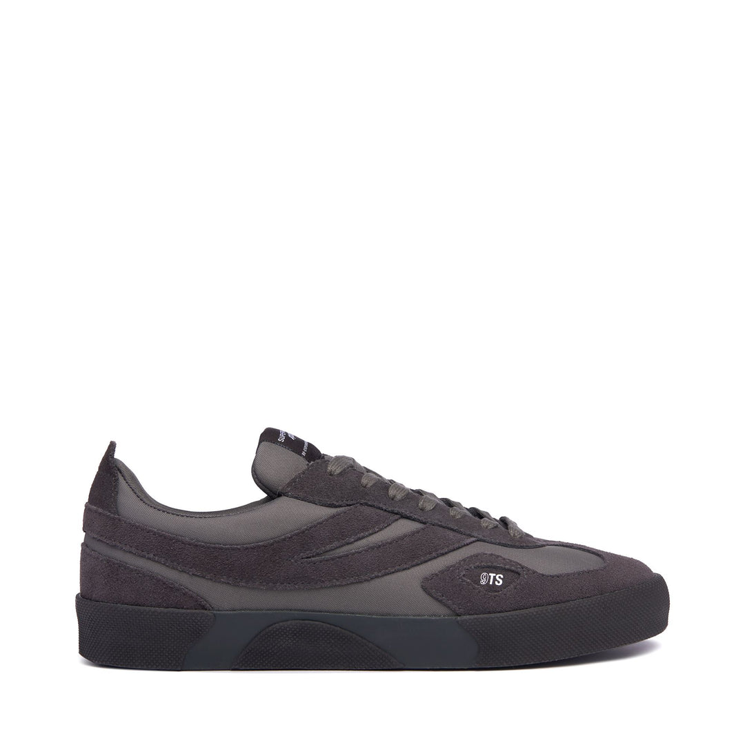 Unisex Grey Low Cut Sneakers with Suede Leather and Nylon Upper 01