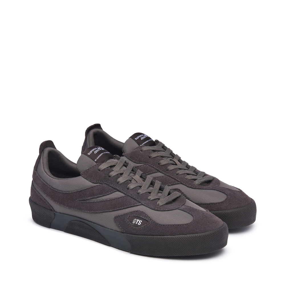 Unisex Grey Low Cut Sneakers with Suede Leather and Nylon Upper 02