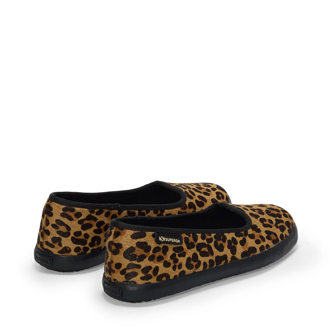 Ballerine da donna con tomaia in cavallino e stampa leopardata main
