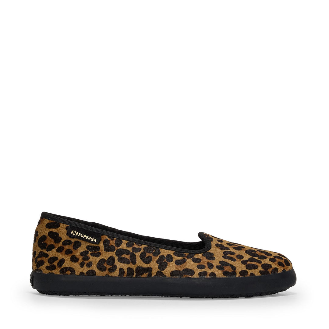 Ballerine da donna con tomaia in cavallino e stampa leopardata 01
