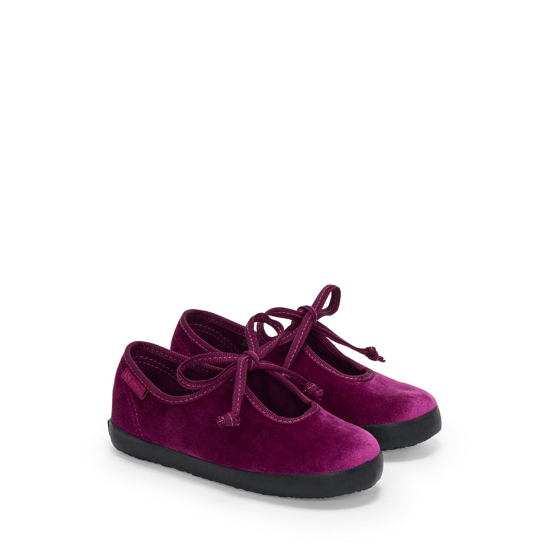 Bailarina de niña fucsia con parte superior de terciopelo main