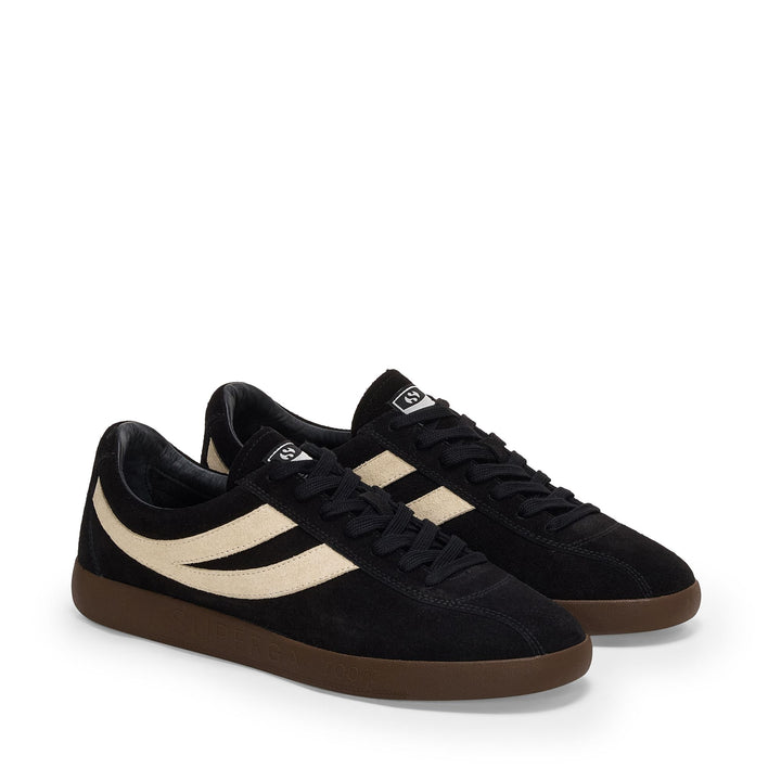 Schwarze Unisex-Sneaker mit niedrigem Schnitt und Obermaterial aus Wildleder 2