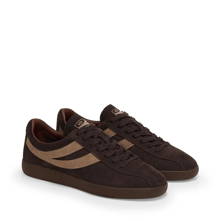 Unisex Low Cut Brown Sneakers with Suede Upper 2