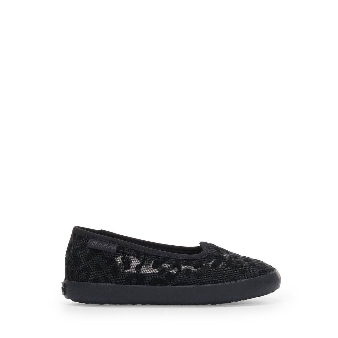 Girl's Black Ballerina with Mesh Upper 01