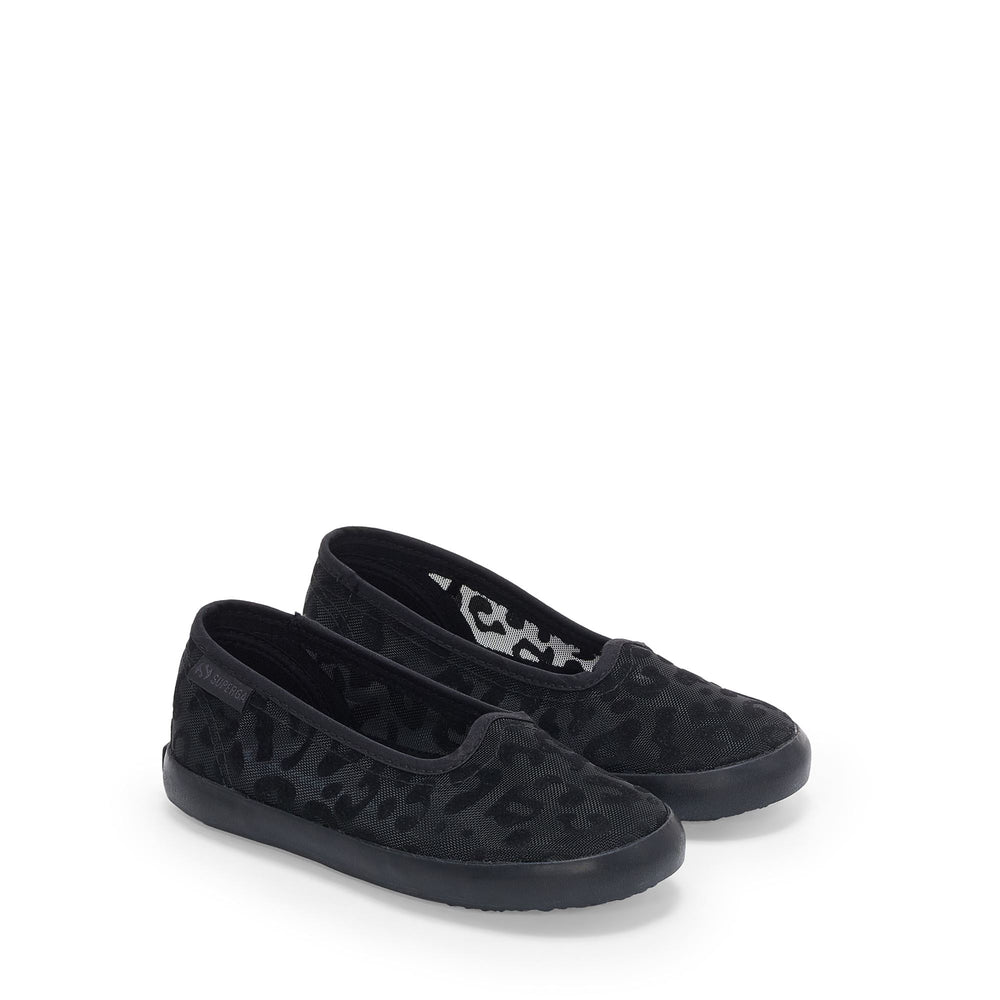 Girl's Black Ballerina with Mesh Upper 02