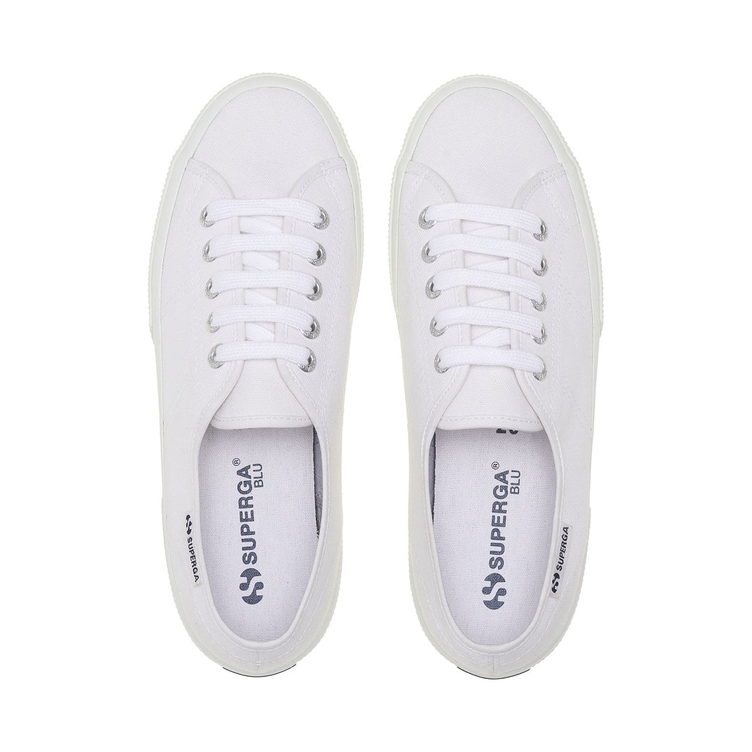 Sneakers bianche unisex con tomaia in cotone main