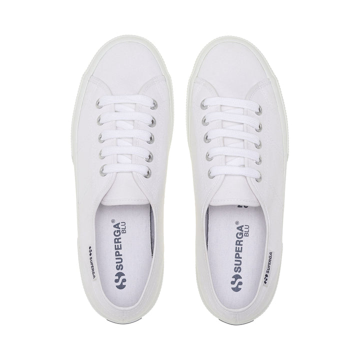 Sneakers bianche unisex con tomaia in cotone 4
