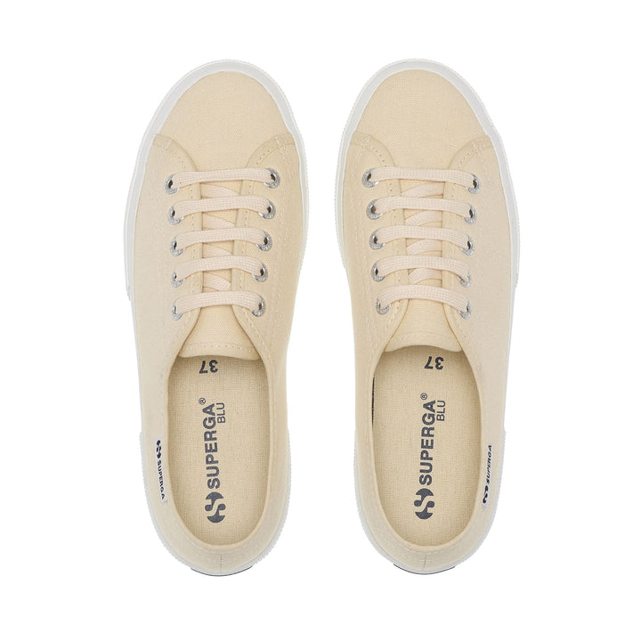 Sneakers unisex beige con tomaia in cotone 4