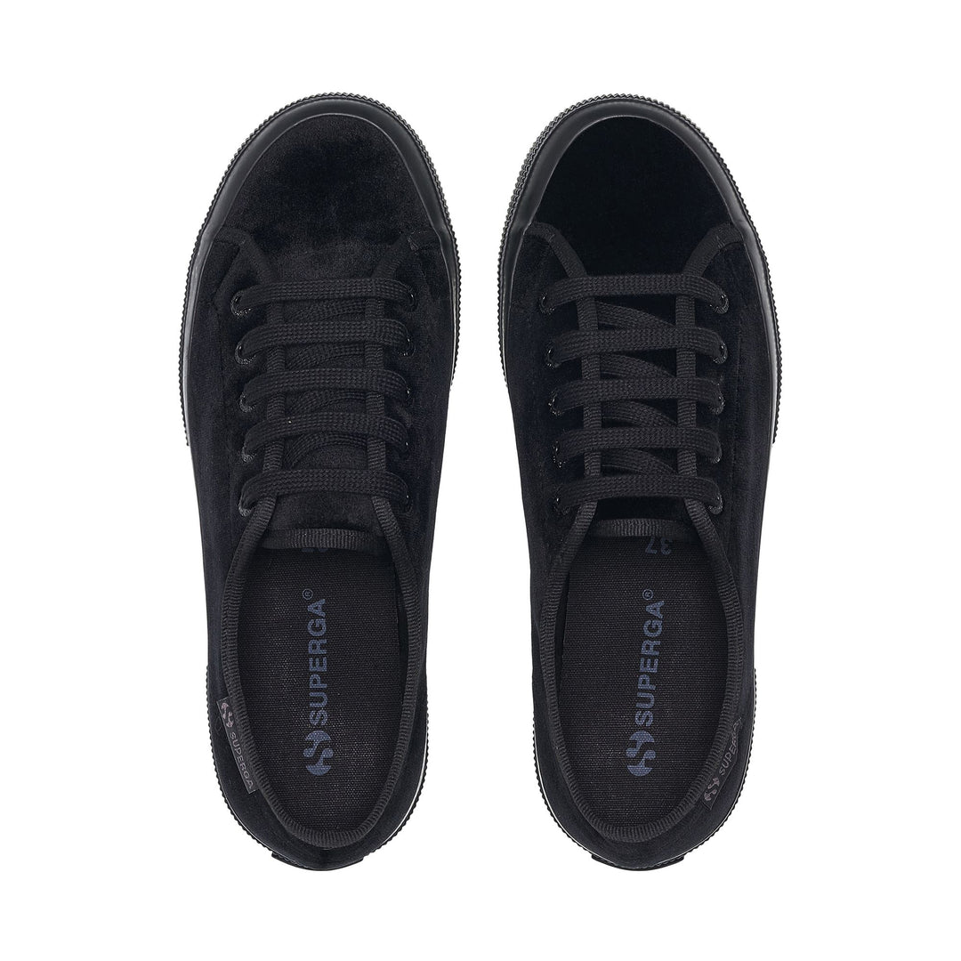 Zapatillas clásicas negras totales para mujer con parte superior de terciopelo main
