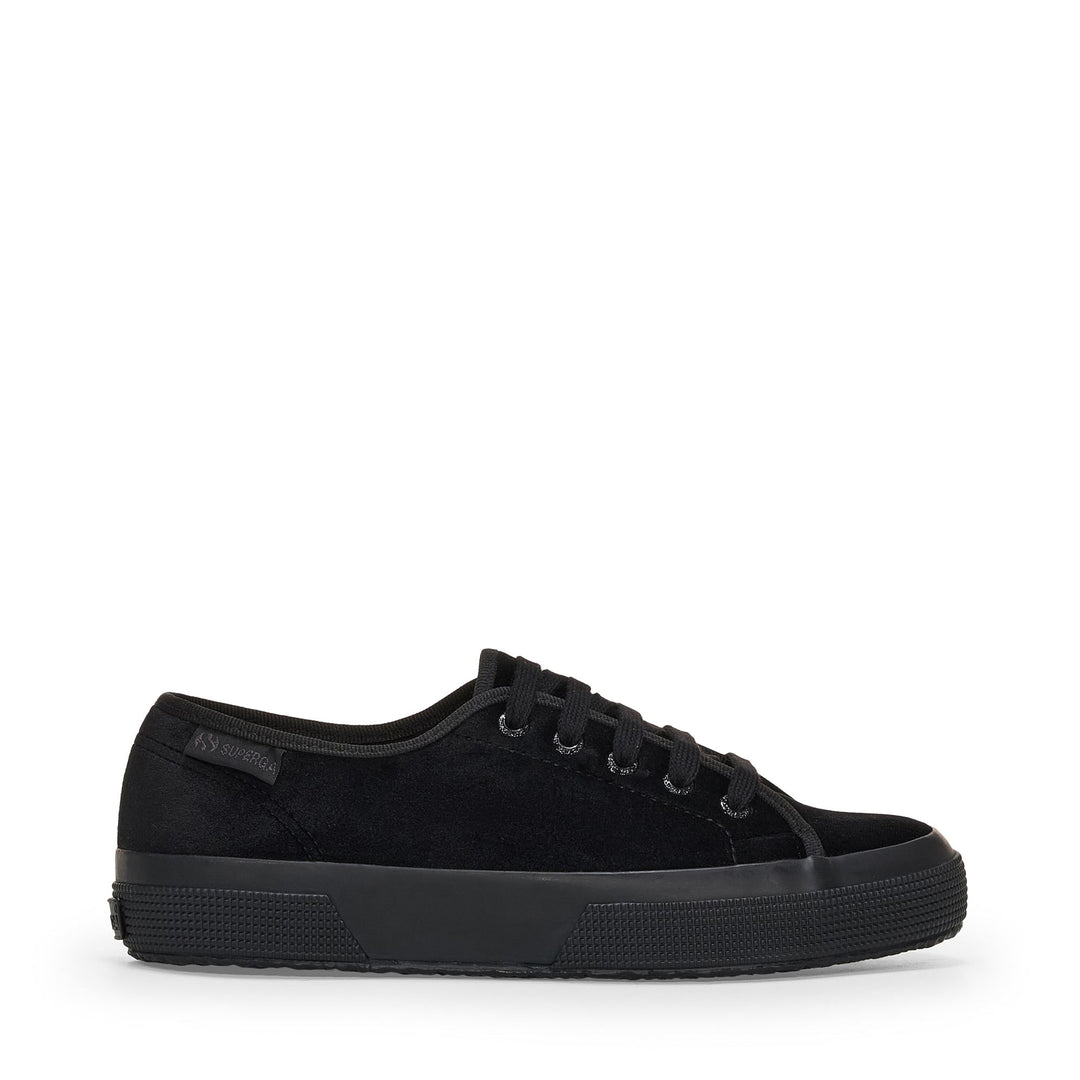 Woman's Classic Total Black Sneakers with Velvet Upper 01