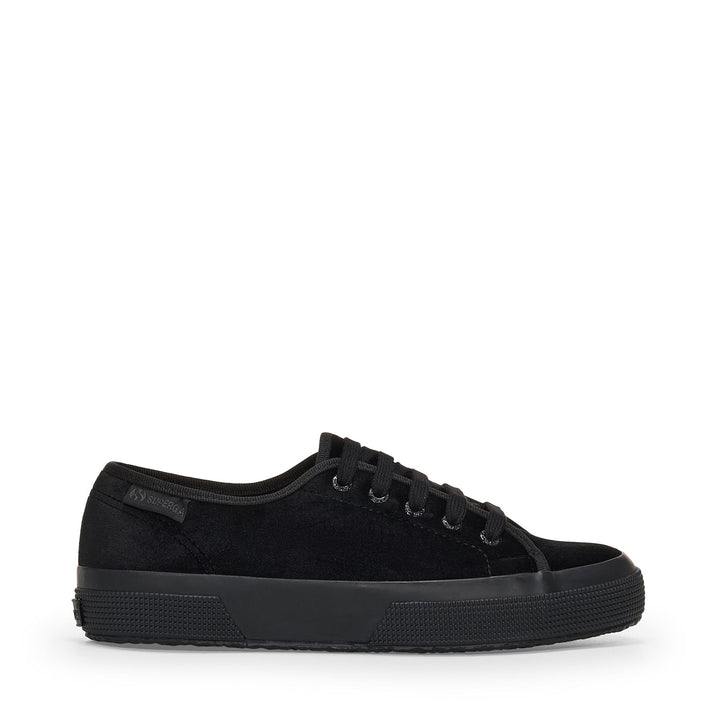 Zapatillas clásicas negras totales para mujer con parte superior de terciopelo 1