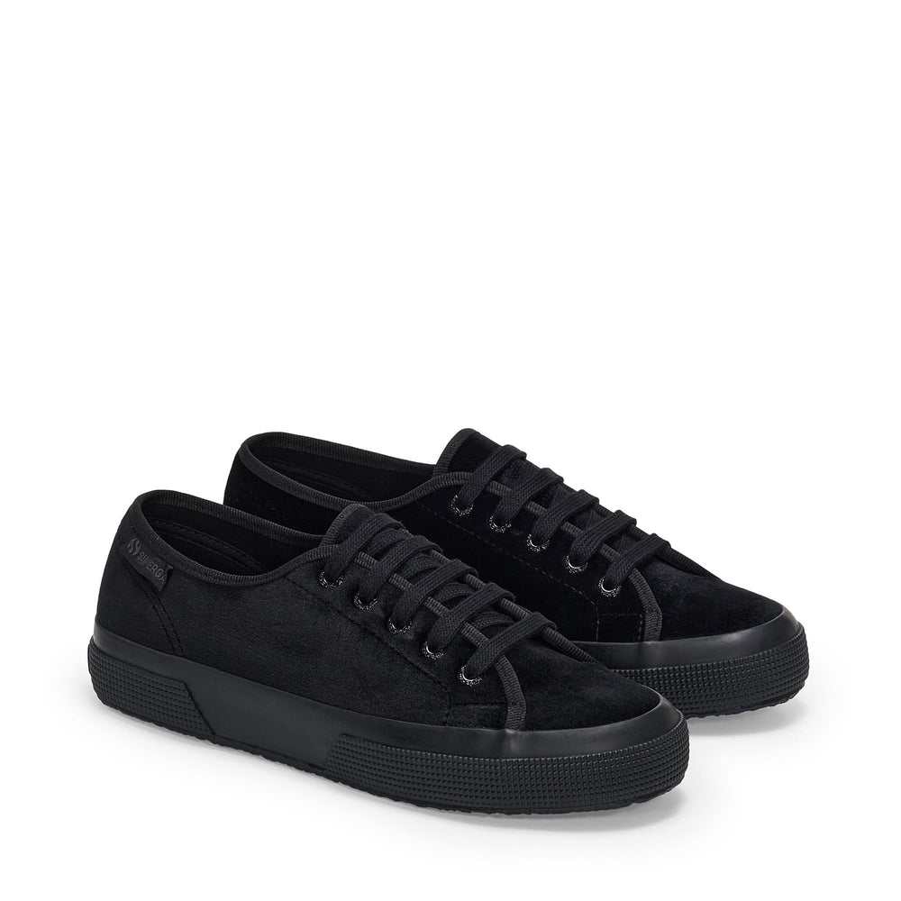 Woman's Classic Total Black Sneakers with Velvet Upper 02