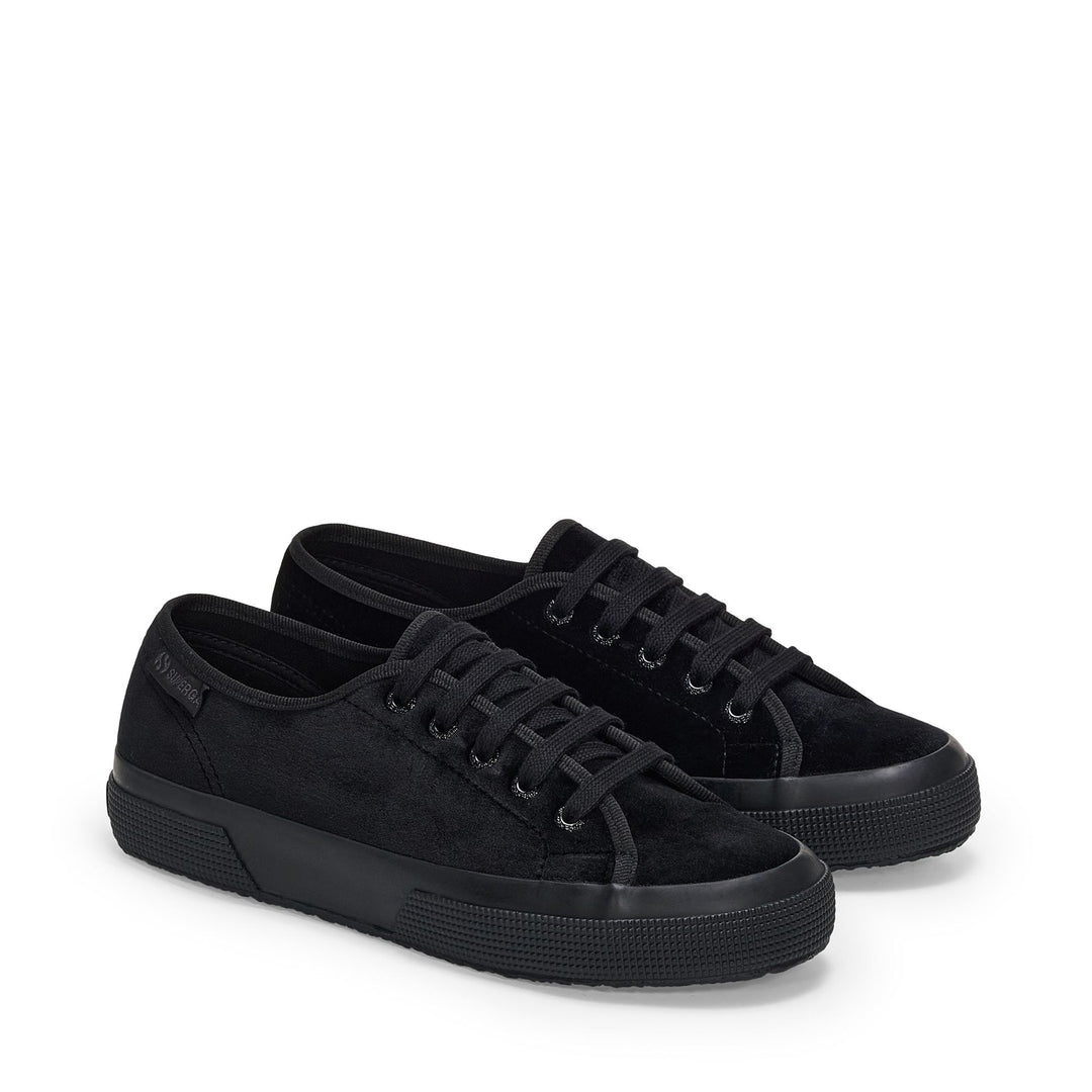 Zapatillas clásicas negras totales para mujer con parte superior de terciopelo main