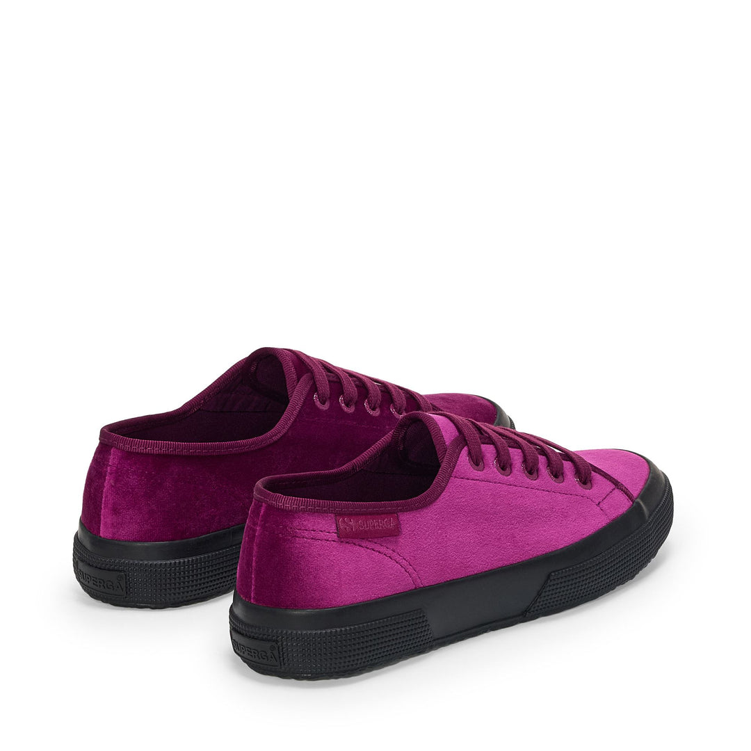 Sneakers basse da donna fucsia con tomaia in velluto main