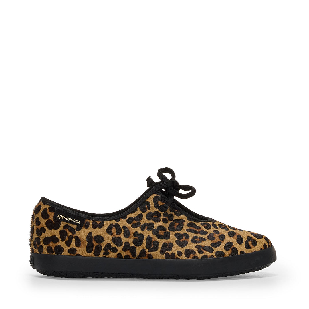 Damenballerina mit Leopardenmuster und Obermaterial aus Kalbshaar 01