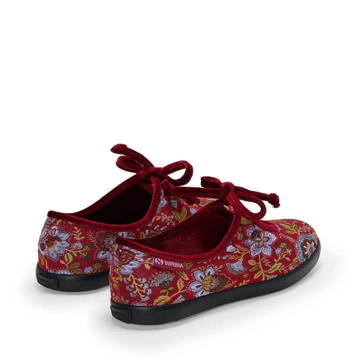 Sneakers Ballerina da donna rosse con tomaia in tessuto jacquard 3
