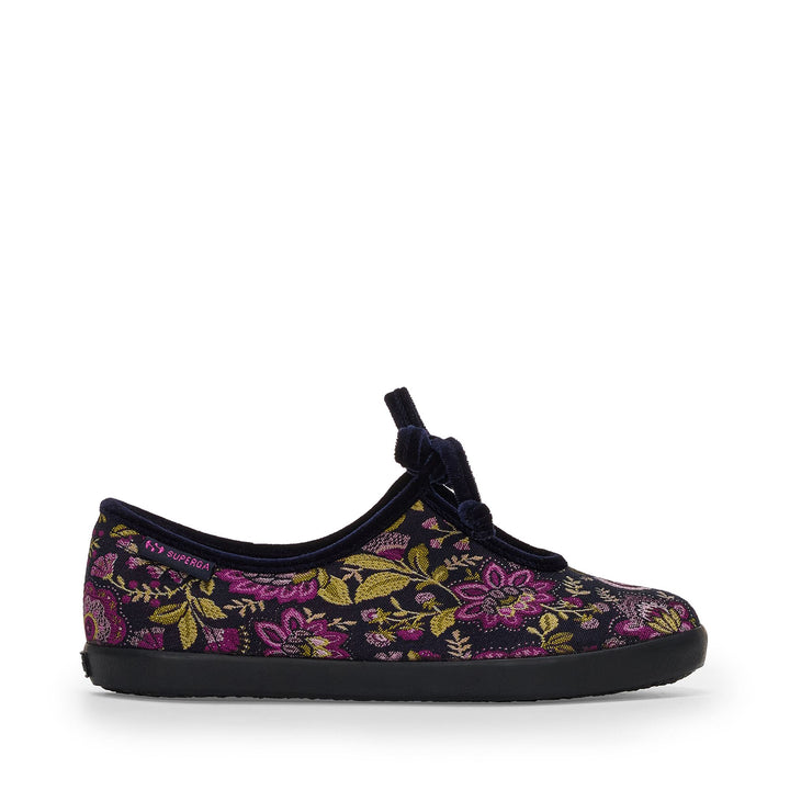 Zapatillas deportivas azules tipo bailarina para mujer con parte superior de tejido jacquard 1