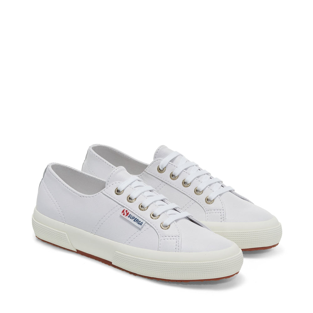 Zapatillas blancas ópticas unisex con parte superior de piel napa 02
