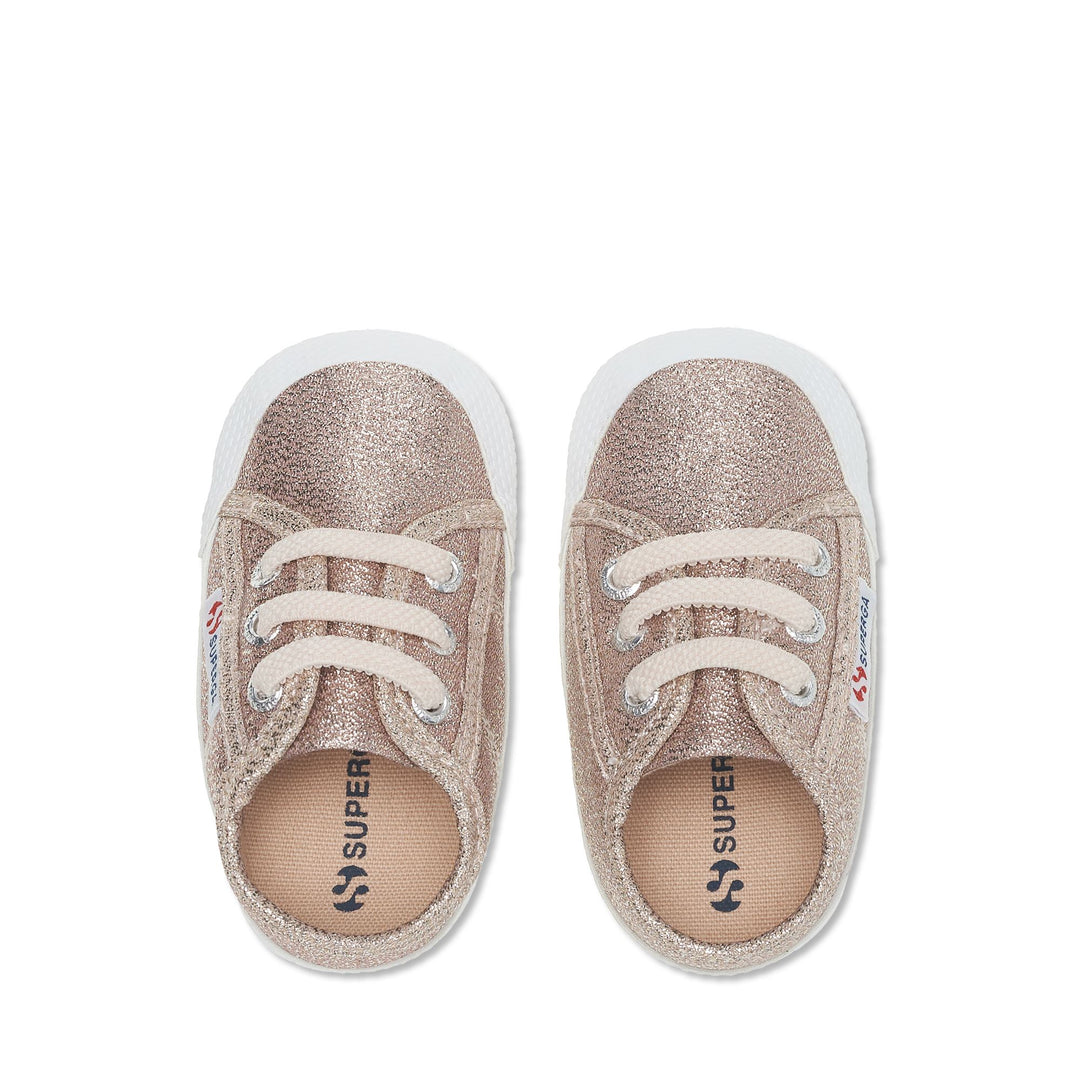 Sneakers basse da bambina con tomaia in cotone e motivo a rose main