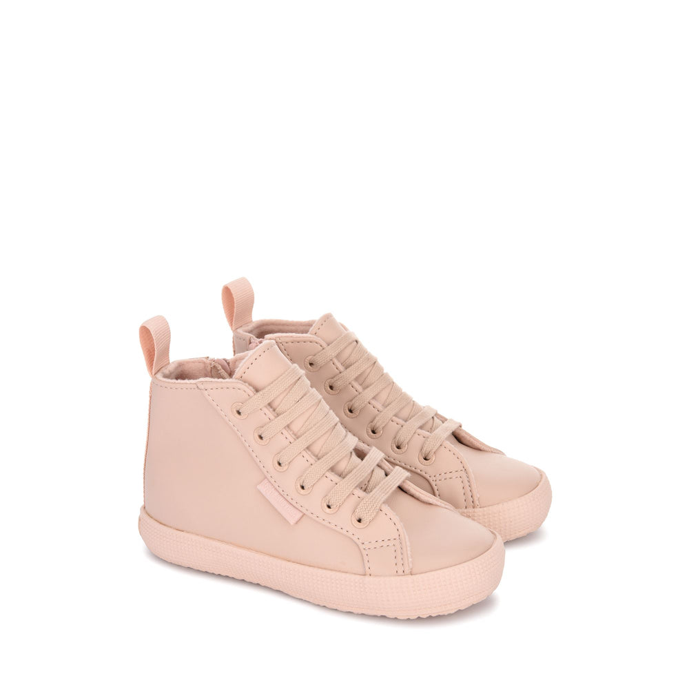 Le Superga Kid unisex 2795 KIDS SYNTHETIC MATERIAL Mid Cut TOTAL PINK Dressed Front (jpg Rgb)	