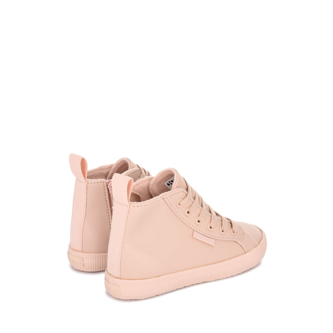 Le Superga Kid unisex 2795 KIDS SYNTHETIC MATERIAL Mid Cut TOTAL PINK Dressed Side (jpg Rgb)		