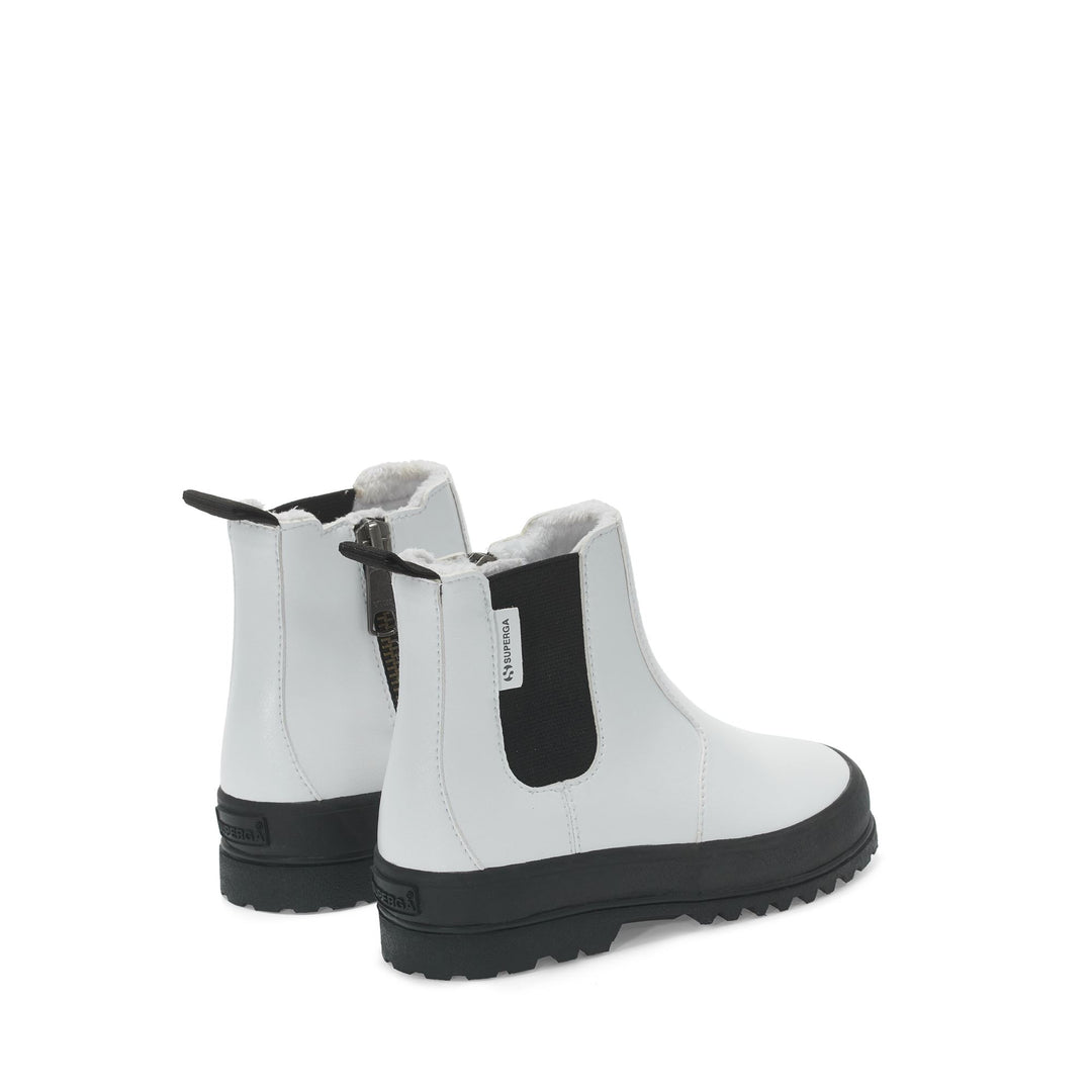 Ankle Boots Girl 2666 KIDS ALPINA VEGAN MATERIAL Zip WHITE Dressed Side (jpg Rgb)		