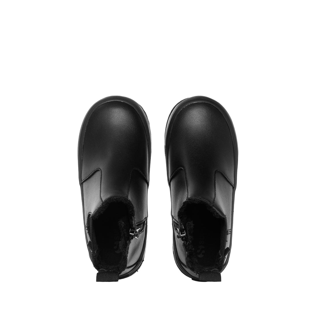 Ankle Boots Girl 2666 KIDS ALPINA VEGAN MATERIAL Zip TOTAL BLACK Dressed Back (jpg Rgb)		
