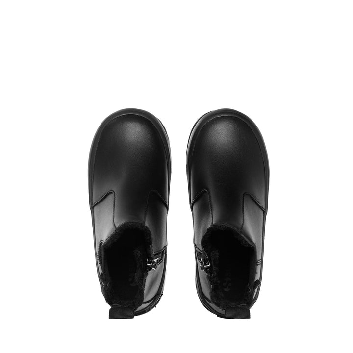Ankle Boots Girl 2666 KIDS ALPINA VEGAN MATERIAL Zip TOTAL BLACK Dressed Back (jpg Rgb)		