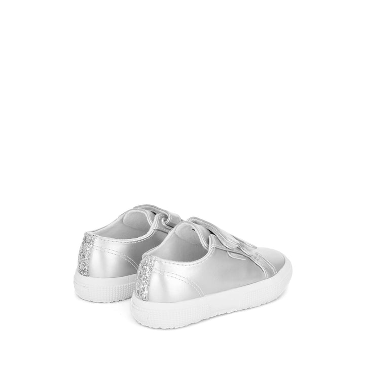 Le Superga Girl 2750 KIDS STRAPS SYNTHETIC MATERIAL Sneaker GREY SILVER Dressed Side (jpg Rgb)		