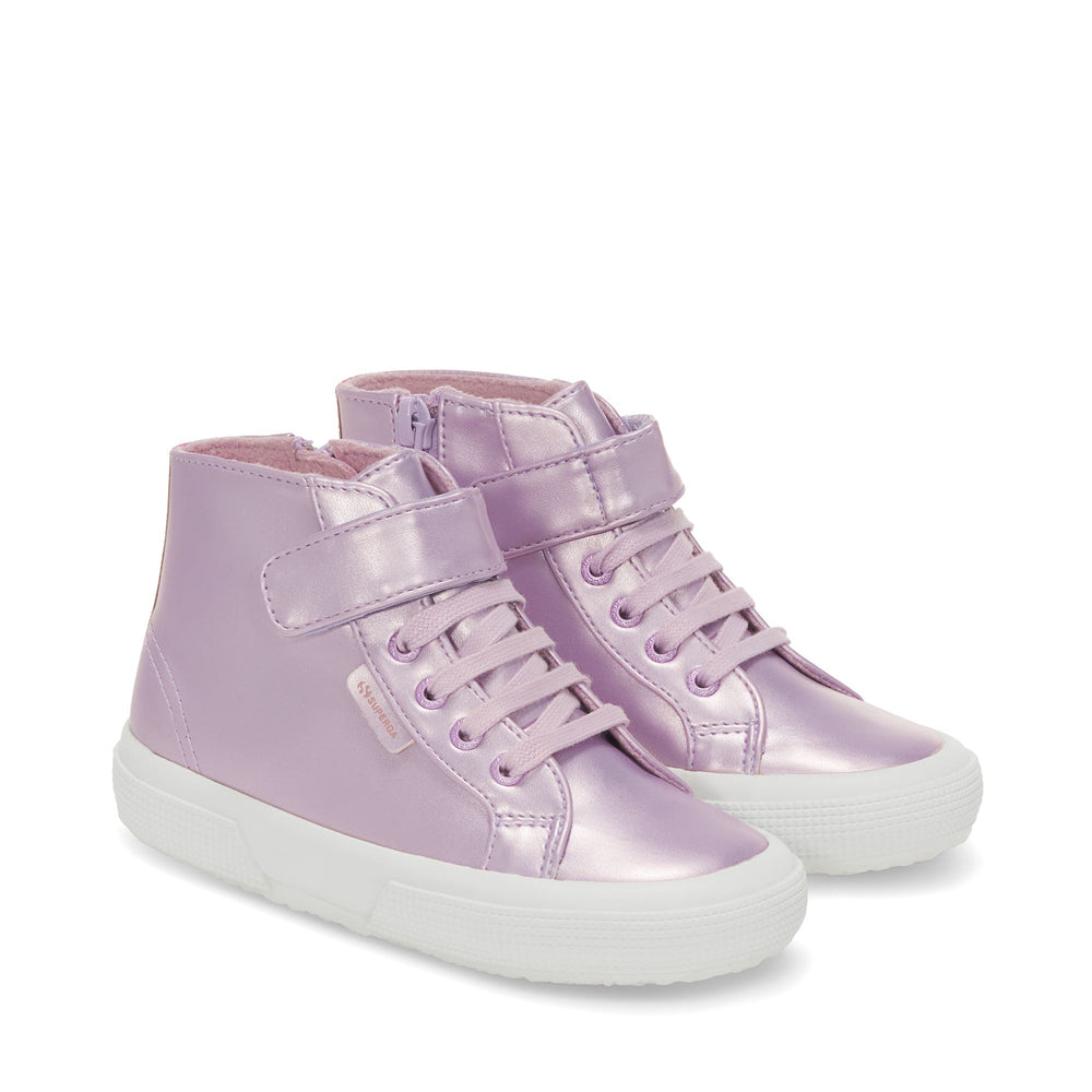 Le Superga Girl 2674 KIDS SYNTHETIC MATERIAL Mid Cut PINK ISH Dressed Front (jpg Rgb)	
