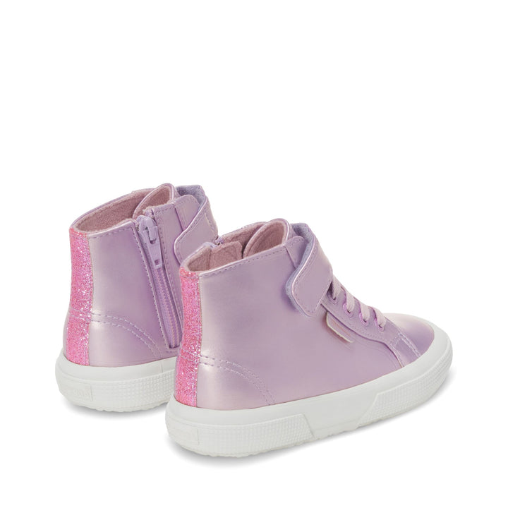 Le Superga Girl 2674 KIDS SYNTHETIC MATERIAL Mid Cut PINK ISH Dressed Side (jpg Rgb)		