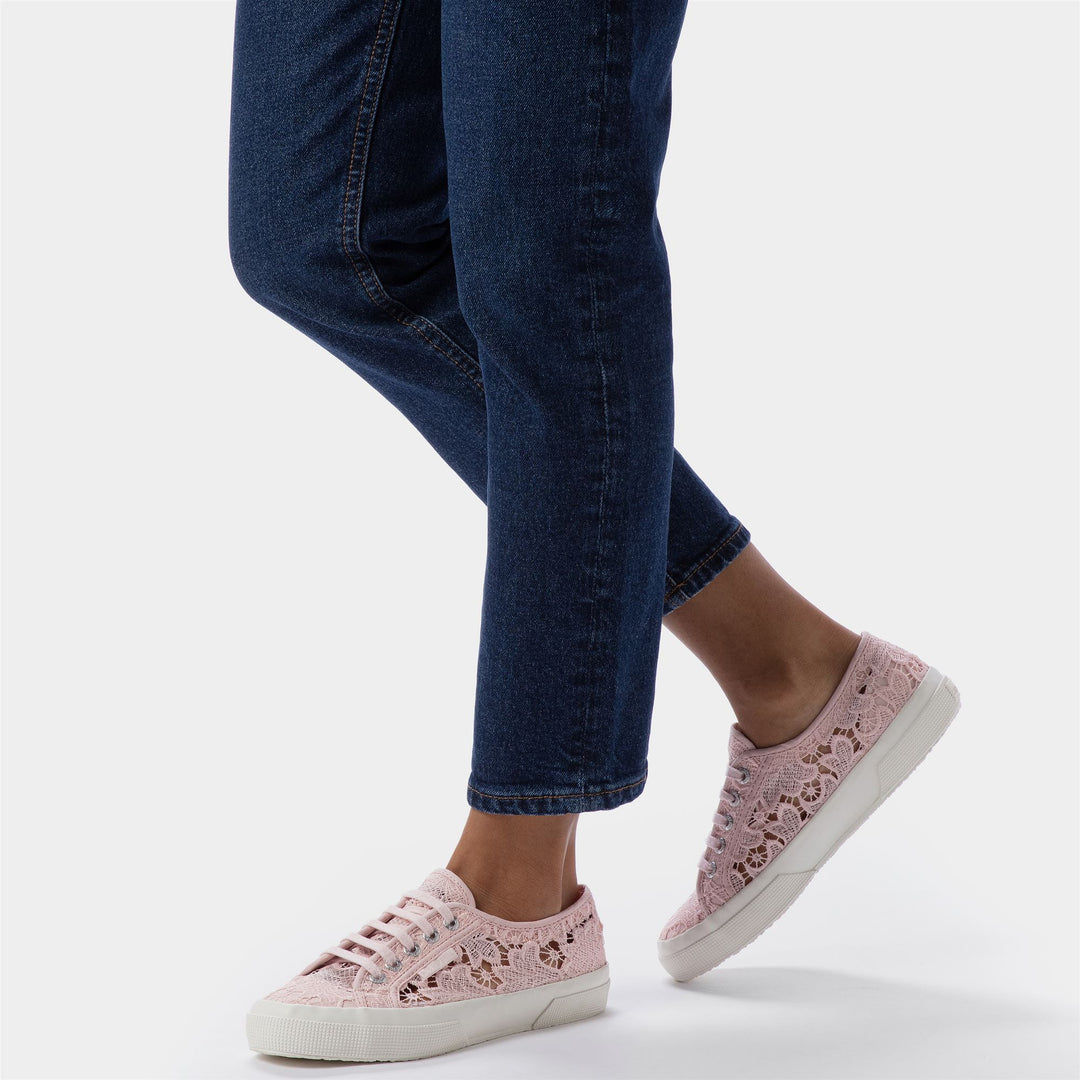 Woman's Classic Pink Sneakers with Cotton Upper main