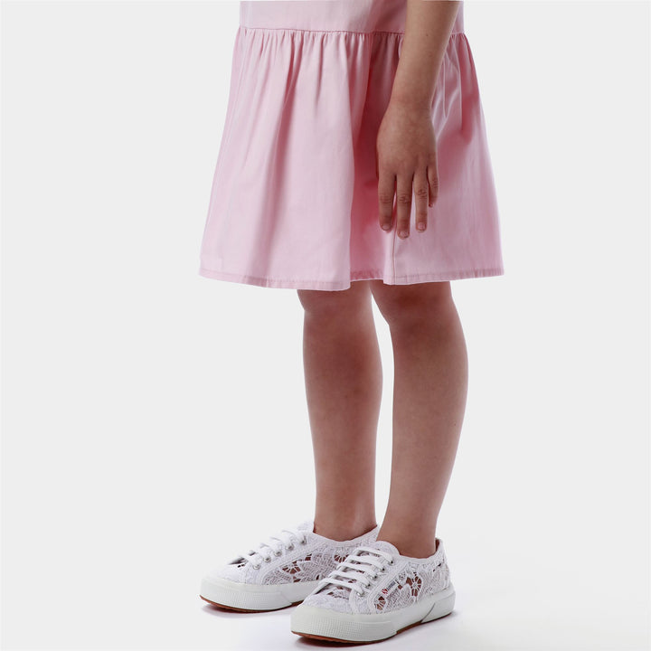 Sneakers bianche da bambina con tomaia in pizzo macramè 6