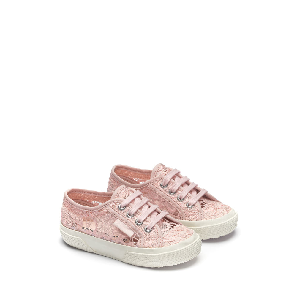 Sneakers rosa da bambina con tomaia in cotone 02