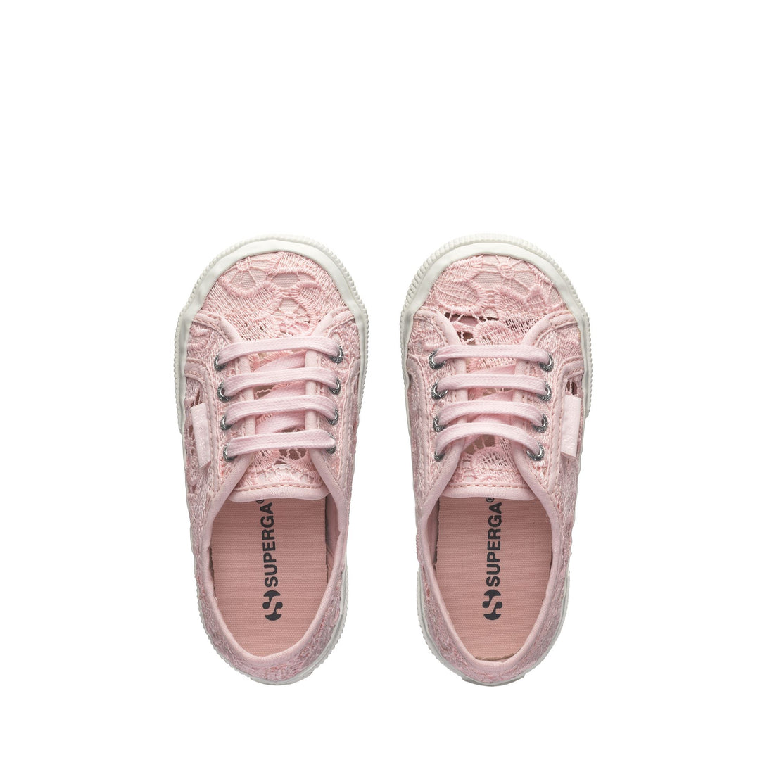 Sneakers rosa da bambina con tomaia in cotone main
