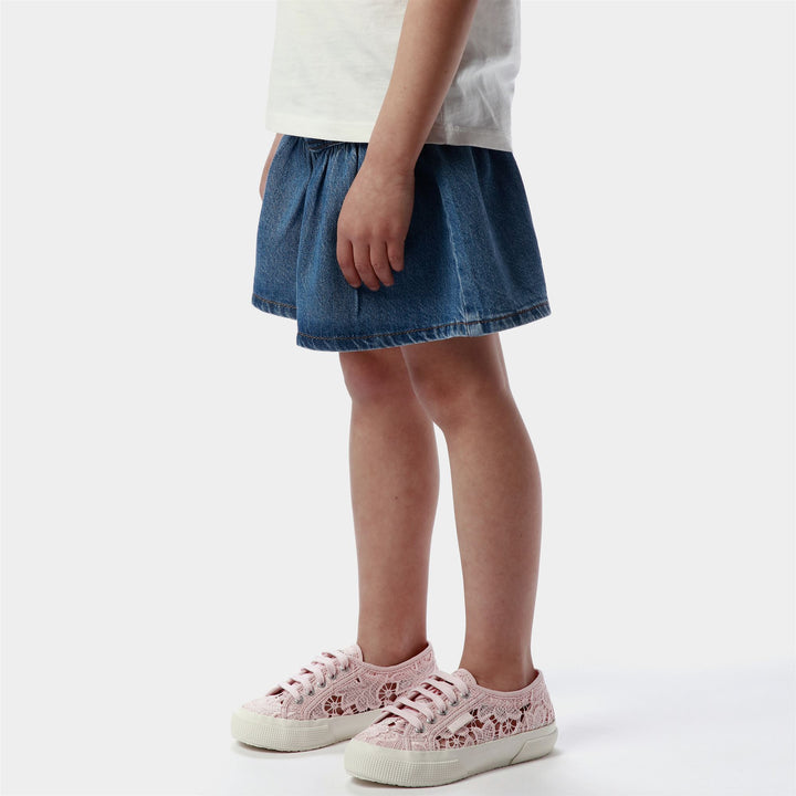Sneakers rosa da bambina con tomaia in cotone 6