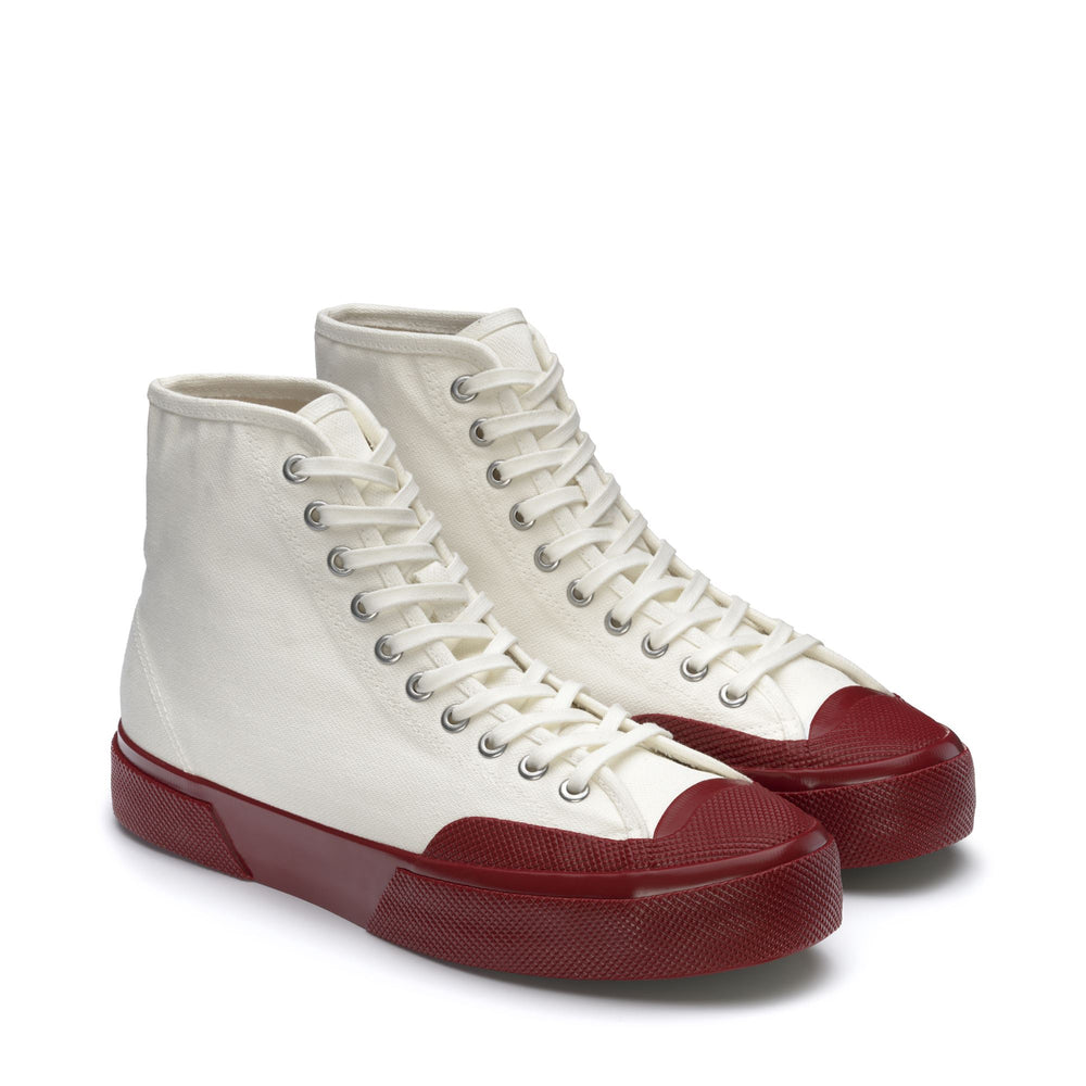 Sneakers Unisex 2433 WORKWEAR Mid Cut OFF WHITE - F RED Dressed Front (jpg Rgb)	