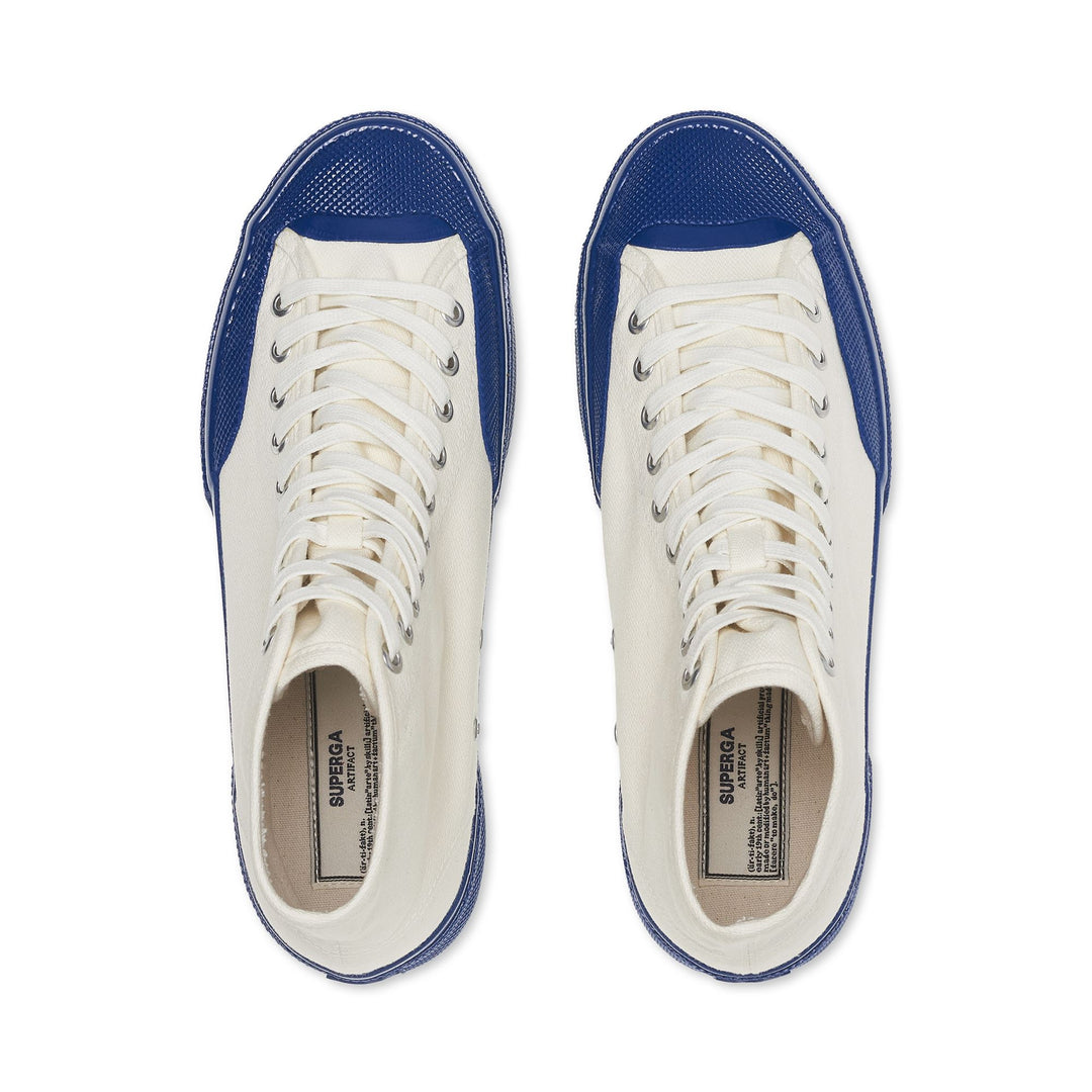 Sneakers Unisex 2433 WORKWEAR Mid Cut OFF WHITE - F BLUE Dressed Back (jpg Rgb)		