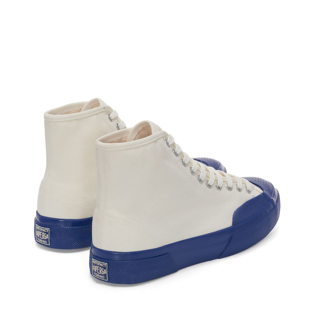 Sneakers Unisex 2433 WORKWEAR Mid Cut OFF WHITE - F BLUE Dressed Side (jpg Rgb)		